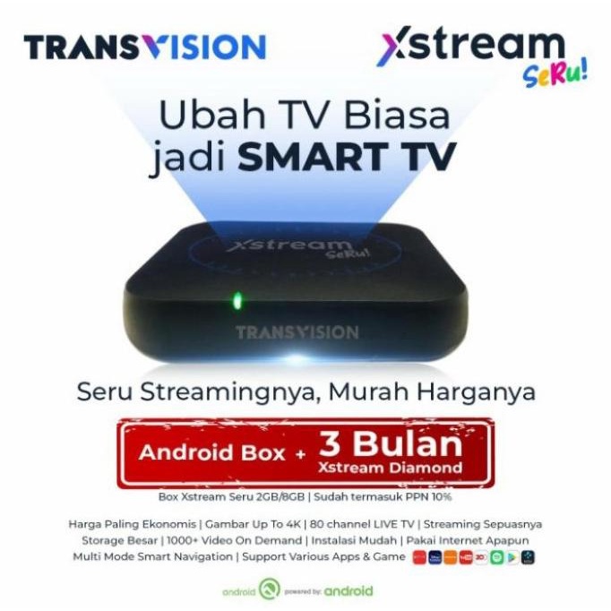 NEW Xstream SERU TransVision TV Box Android Box TV Digital Receiver