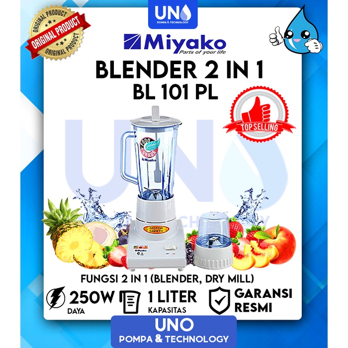 Miyako Blender Plastik 1 Liter BL-101 PL / BL101PL / BL 101 PL