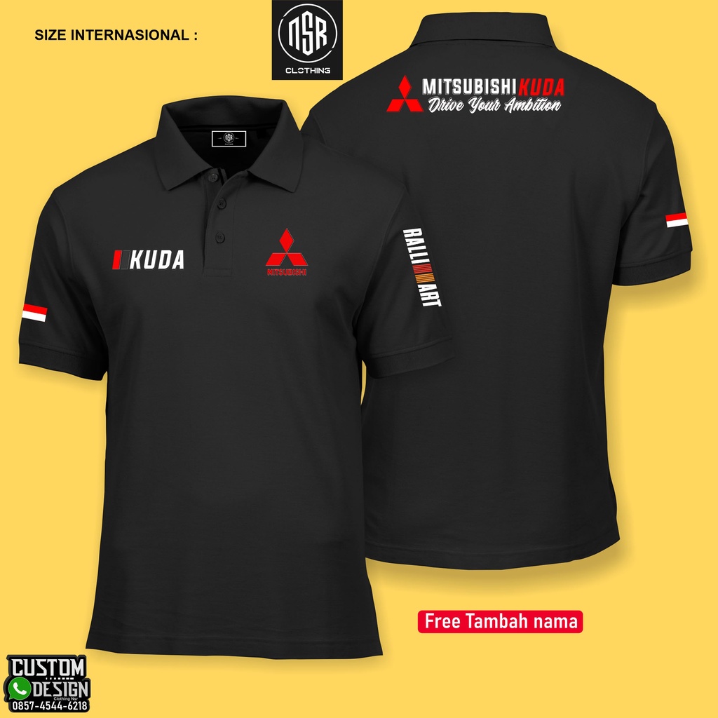 polo shirt mitsubishi kuda /baju mobil/kaos polo /.baju komunitas
