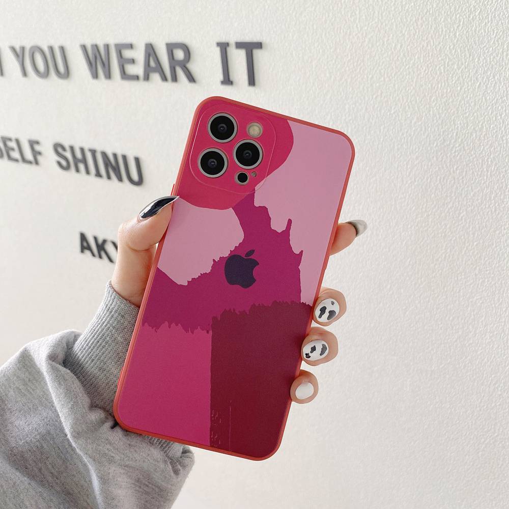 i.case_store ABSTRACK RED COLOR IPHONE CASE  IPHONE AESTHETIC TONE CASE CASING IPHONE 12 PRO MAX 11 PRO XS MAX XR 12 MINI 7+/8+ 7/8-6