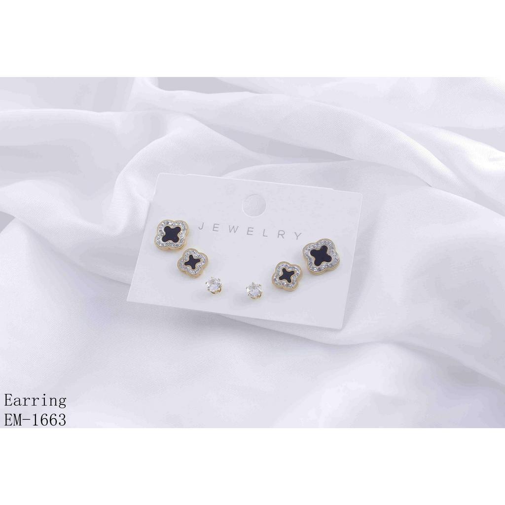 Anting Titanium Set3 Permata Perhiasan Fashion 1663