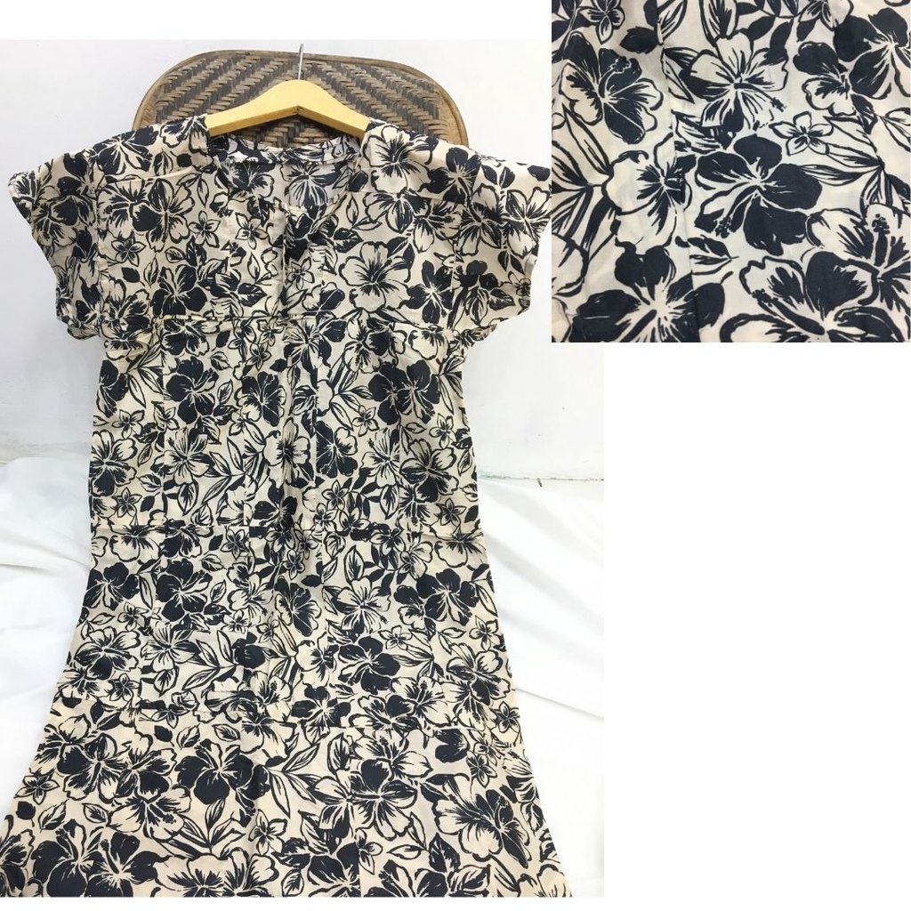 Daster Sambung Viral PART 2 - Daster Payung - Daster Perca - Daster Busui Rayon-dark grey flower kcg
