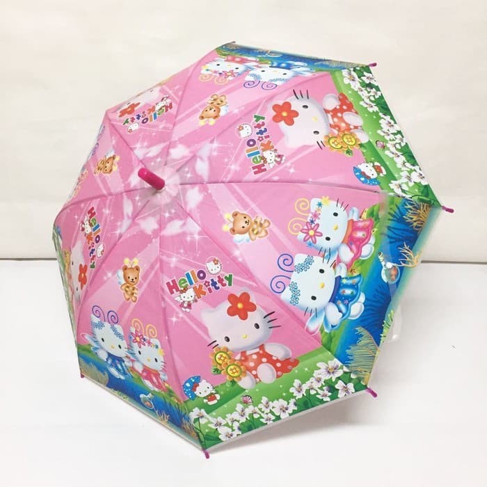 Payung tongkat anak hello kitty - 001kt hellokitty cantik doff indah