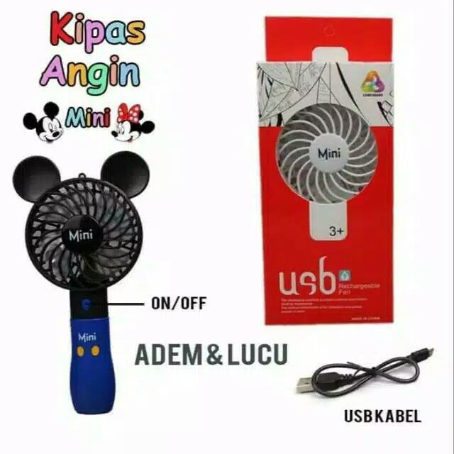 Trend-Kipas Tangan Fan Portable Mini Mickey Mouse Disney Kipas Lucu Karakter Murah