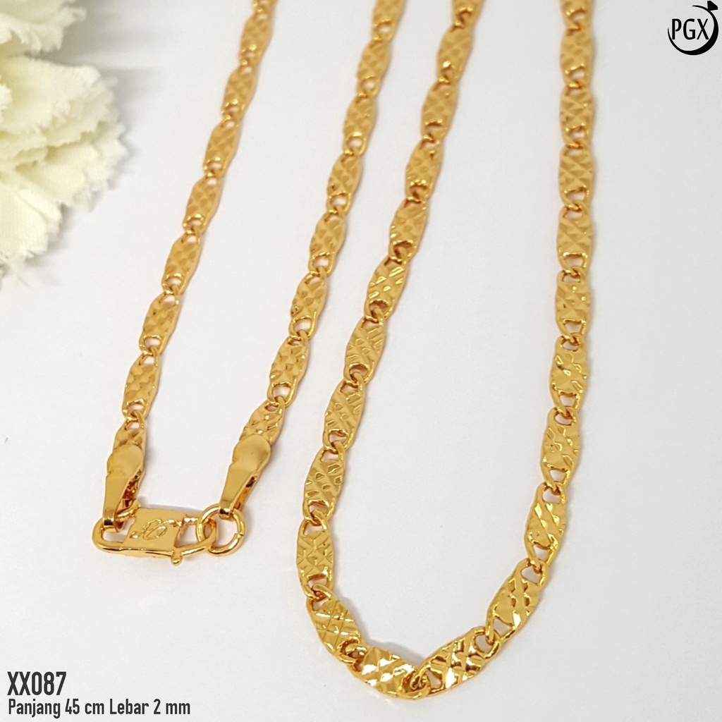 PGX Kalung Pria Wanita Xuping Perhiasan Lapis Emas Aksesoris Fashion Premium - XX087