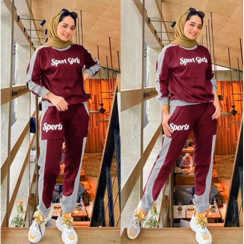 SETELAN SET SPORT GIRL LD 110 BABYTERRY mF / SET WANITA MODERN / SPORT GIRL TRAINING SET XL