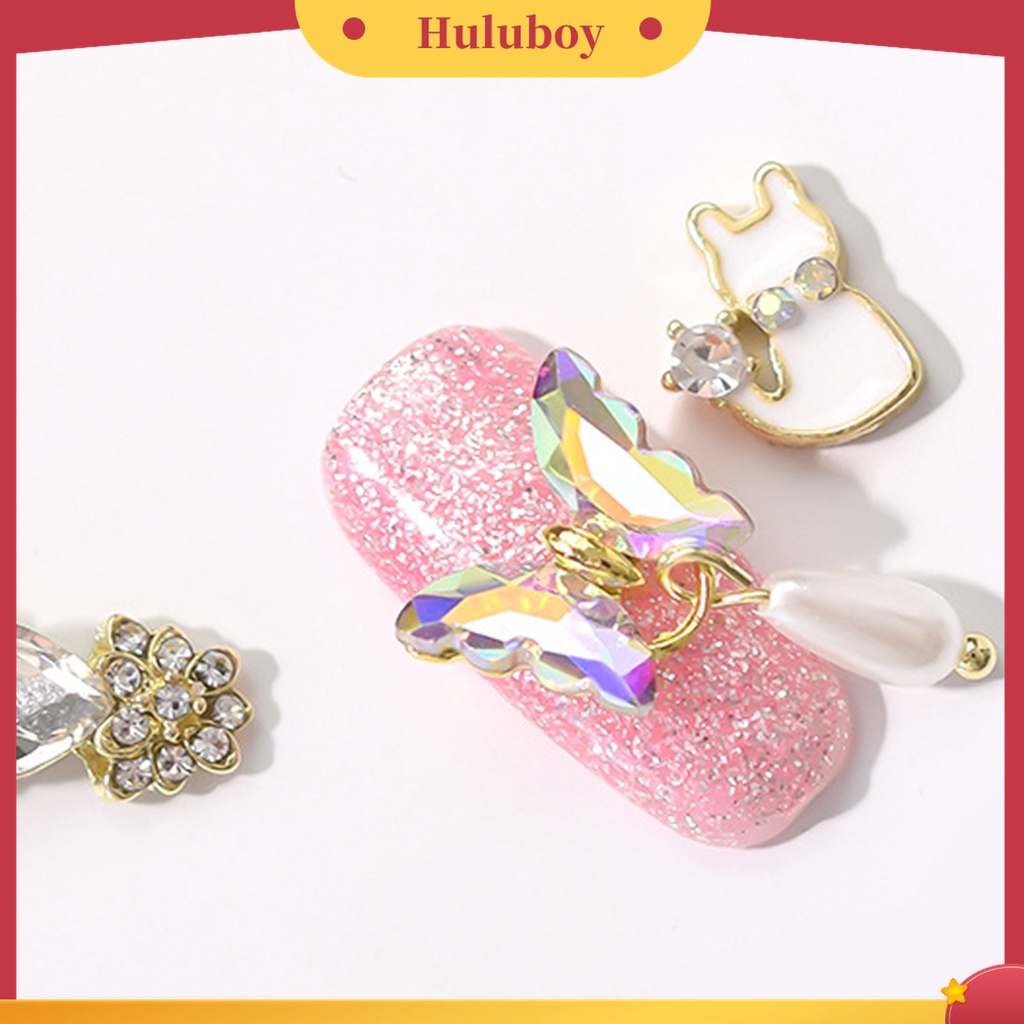 Huluboy Huluboy♡ Butterfly Berlian Imitasi Bentuk Kupu-Kupu Untuk Dekorasi Nail Art
