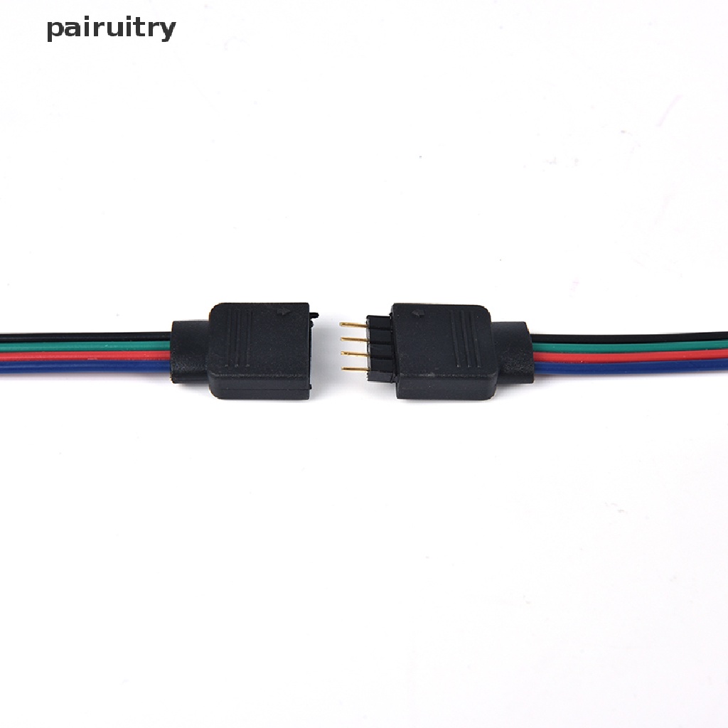 Prt 10Pcs Kabel Konektor 4 Pin Male + Female Untuk Lampu Strip LED 3528 5050 PRT