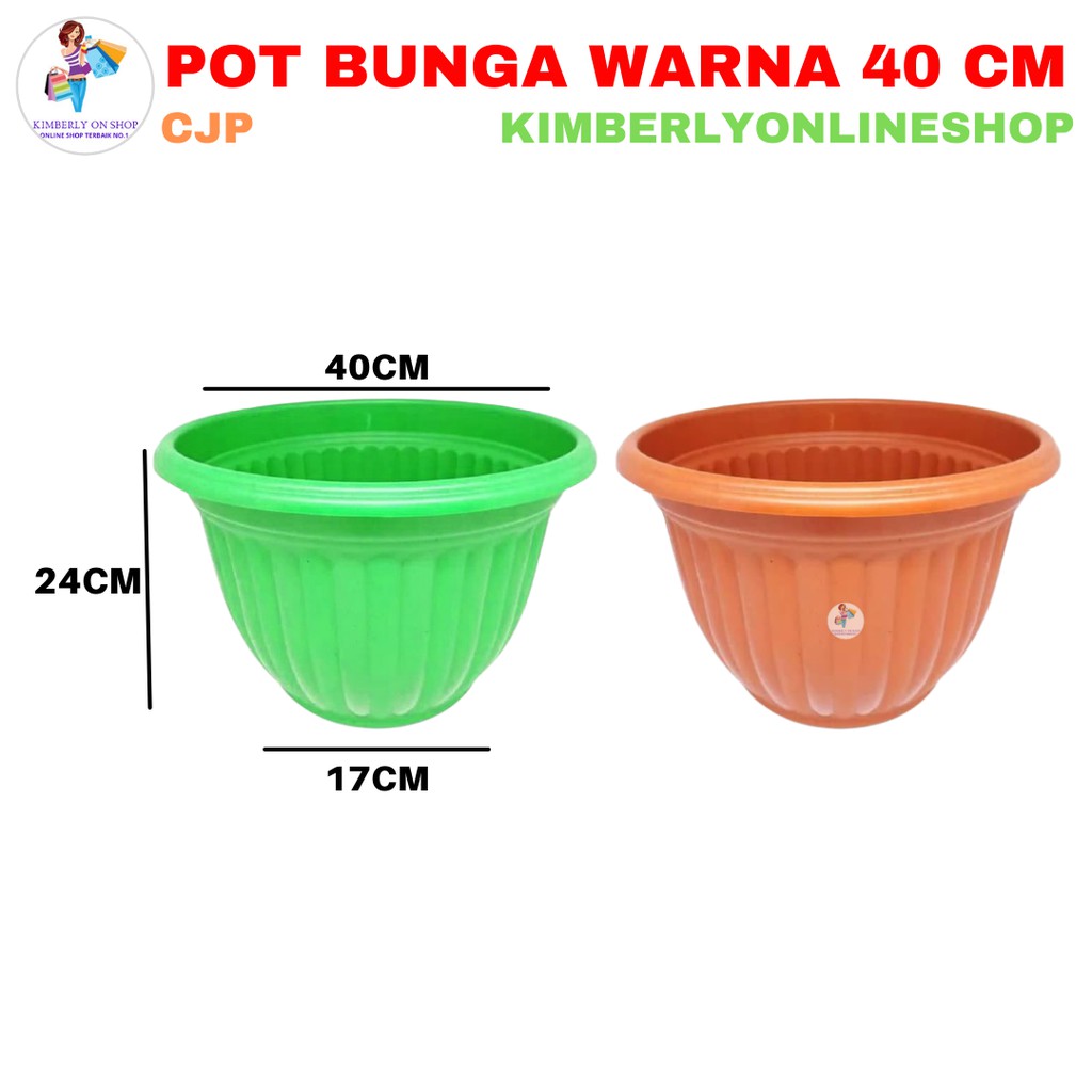 Pot Bunga Plastik Warna 40 Cm KHUSUS GOJEK