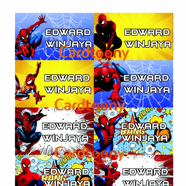 

Sticker / stiker label nama Marvel Superhero Spiderman / Spider-Man