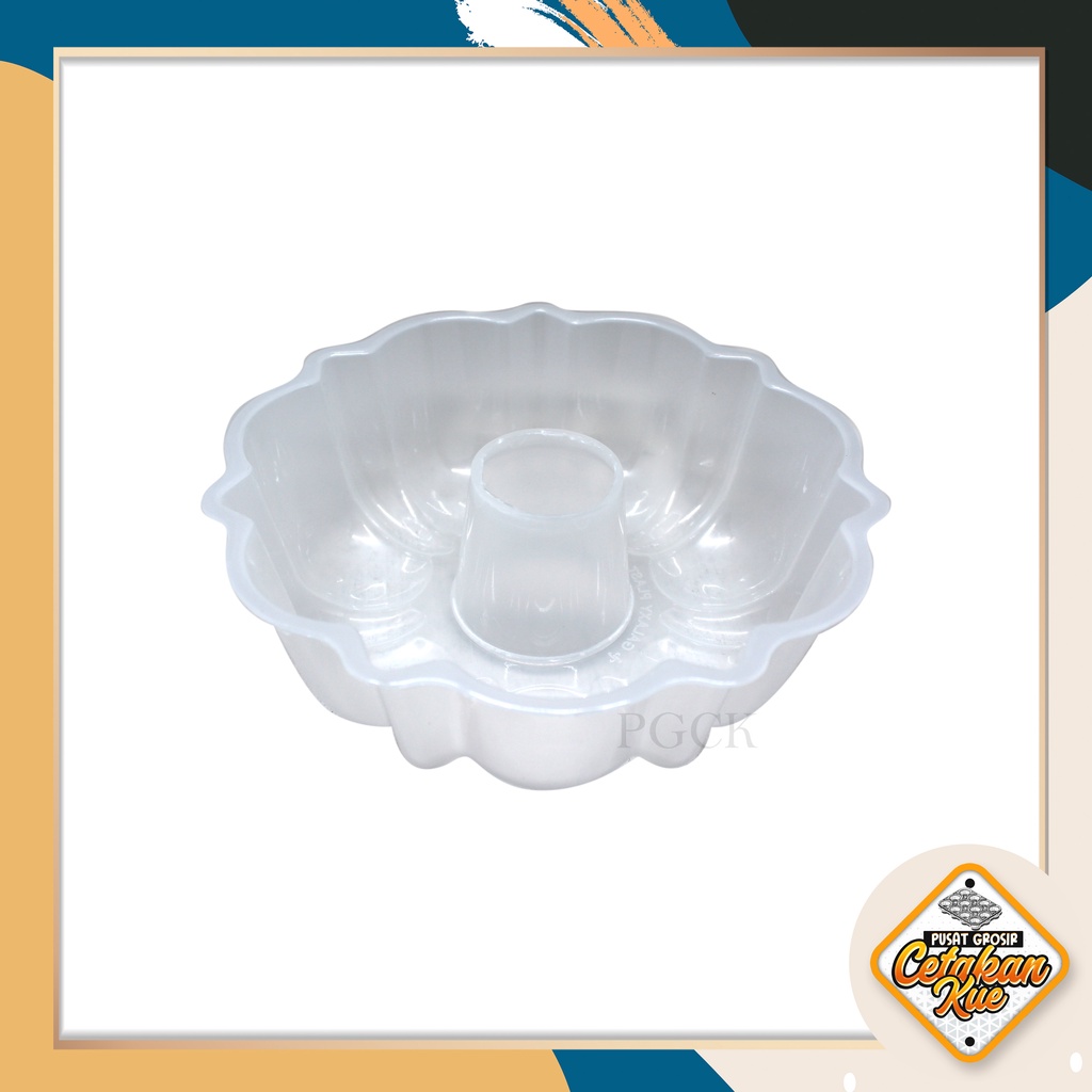 PGCK Cetakan Puding Motif Bunga Plastik 22cm