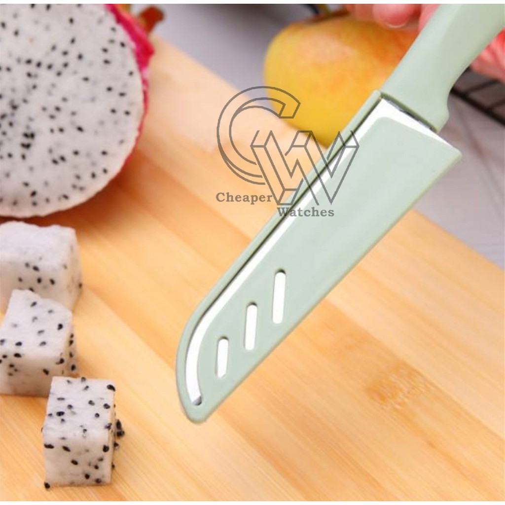 Cheaper-Pisau Dapur Stainless Steel Knife Buah Sayur Kupas Potong Serbaguna Warna Warni