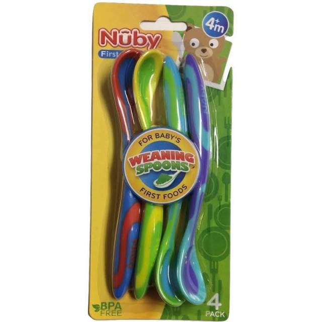 Nuby Weaning Spoons Sendok Makan Bayi4 Pack