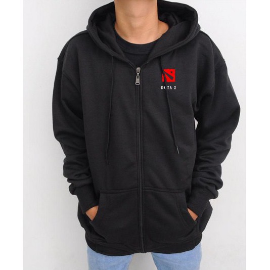 Jaket Hoodie DOTA/Jaket Hoodie BIG SIZE/Jumbo/Jaket Cowok Hitam/ Size S M L XL 2XL 3XL 4XL 5XL