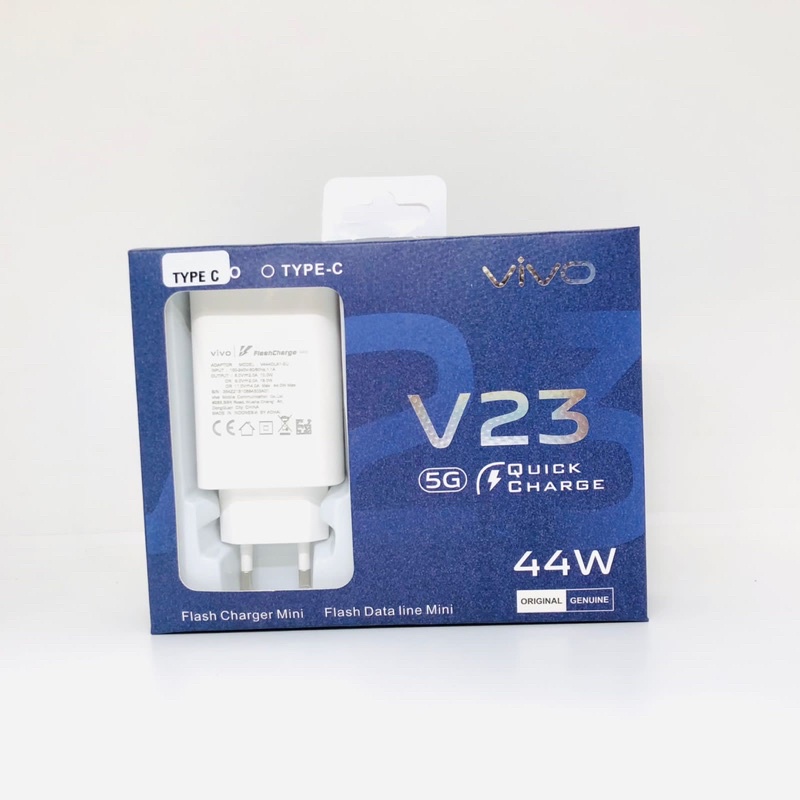 44W NEW FAST CHARGING CHARGER VIVO V23E 5G MICRO TYPE C SMART CHARGING BY V23
