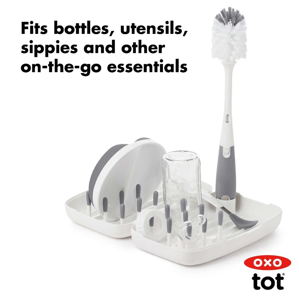 Oxo Tot On-the-Go Drying Rack &amp; Bottle Brush | Rak Botol