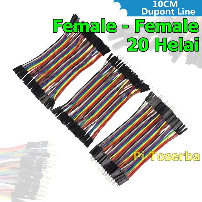 Dupont cable wire 10cm female to female kabel jumper 20 helai