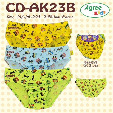 CD Anak Laki Laki Agree Kids AK23 | Celana Dalam Anak Laki-laki Taft Kids | ak 023 23 ak023 CD Agree | Open Sorex Grosir 3pcs