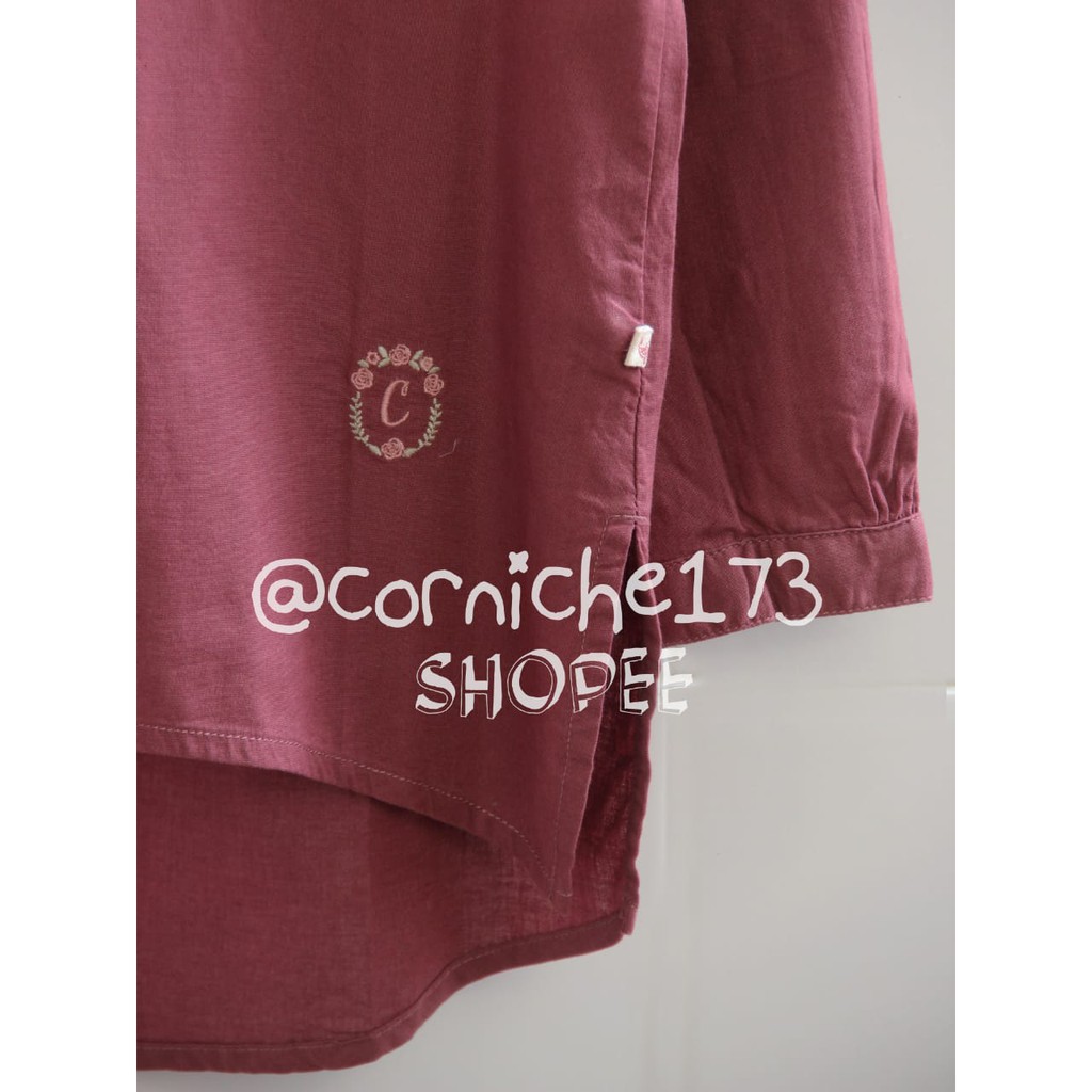 Corniche Diara Blouse Maroon - TH231129-2