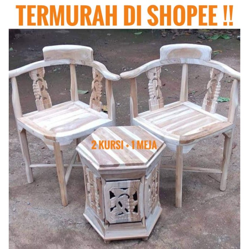 KURSI TERAS ANGGUR JATI / KURSI TERAS UKIR / KURSI TERAS JEPARA / KURSI TERAS KAYU JATI
