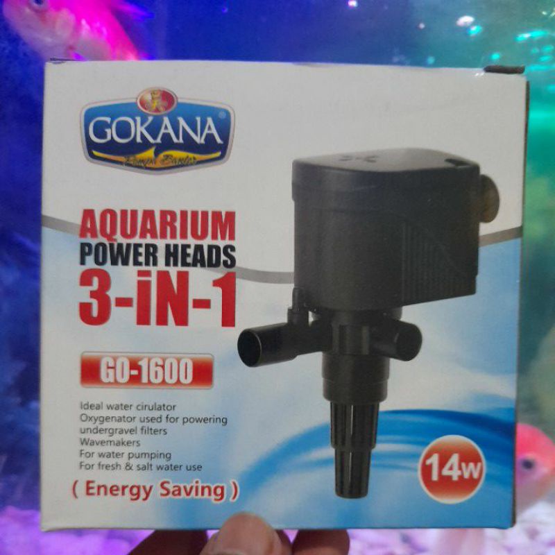 MESIN SIRKULASI GOKANA AQUARIUM POWER HEADS 3 IN 1 GO 1600 HEMAT DAYA