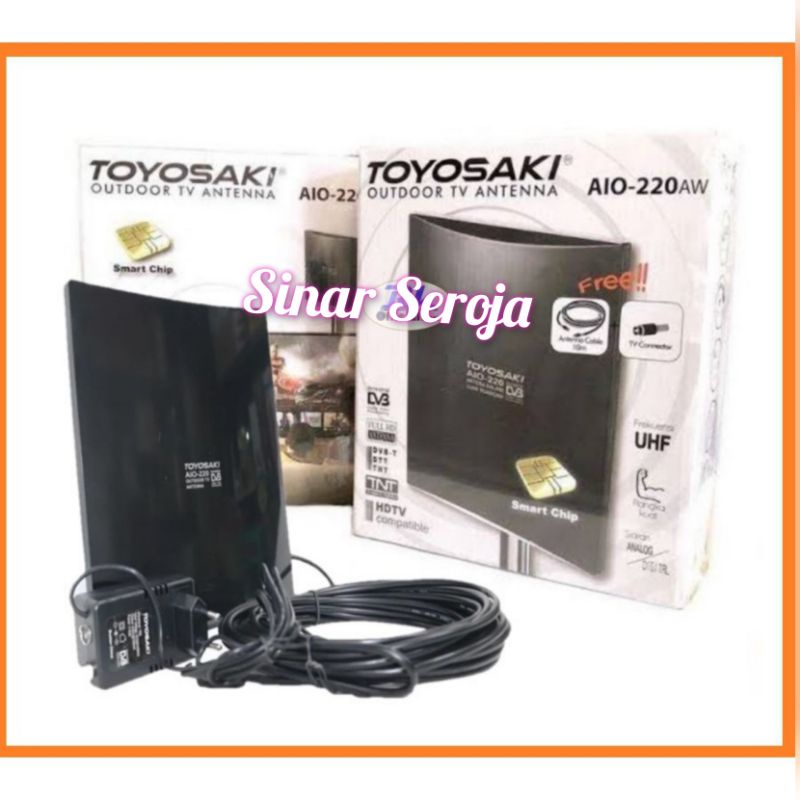 Antena Tv Aio 228 USB Aio 235 Aio 220 Aio 200 / Adaptor Toyosaki 989 Outdoor&amp;Indoor/Antena Tv Bisa Luar Dalam