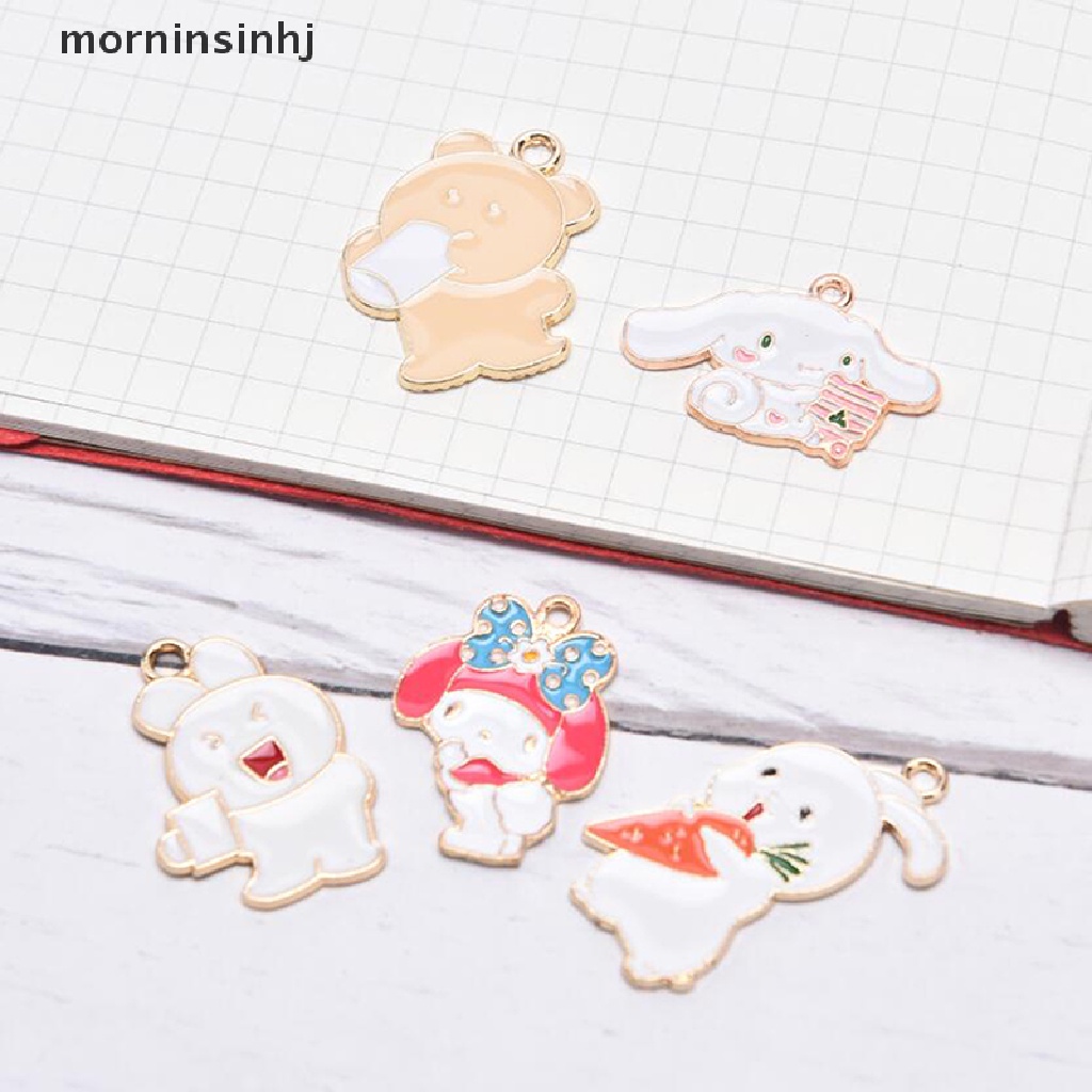 Mornin 10pcs Liontin Kelinciberuang Enamel Untuk Diy Craft