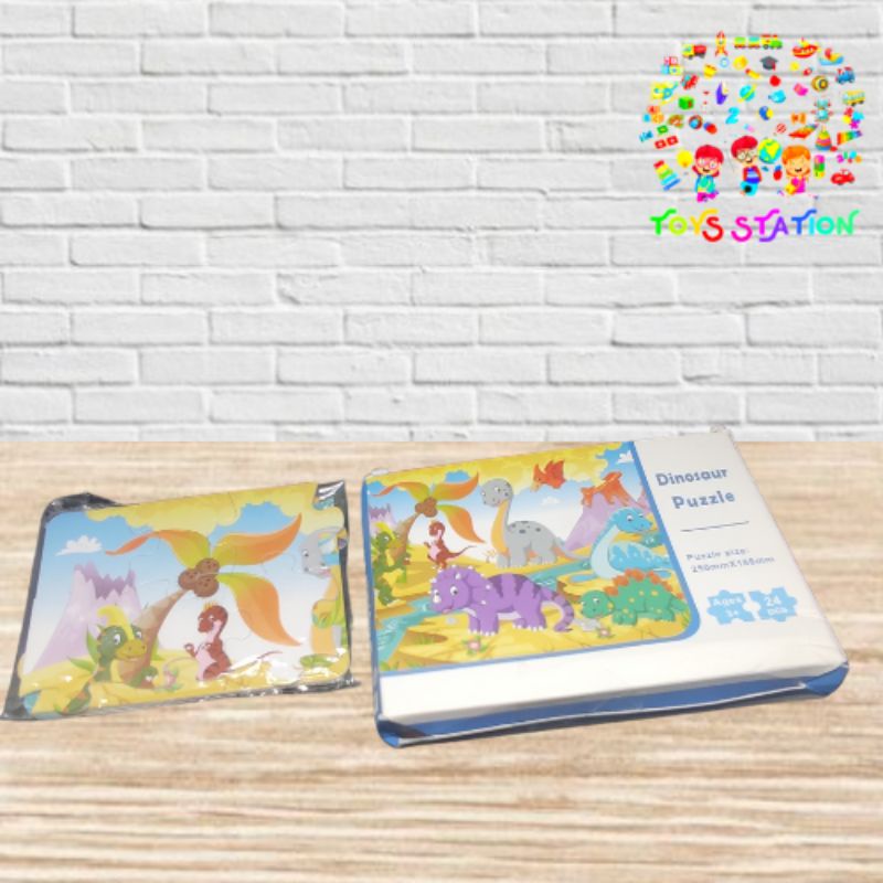 mainan anak puzzle jigsaw wild zoo dinosaur puzzle