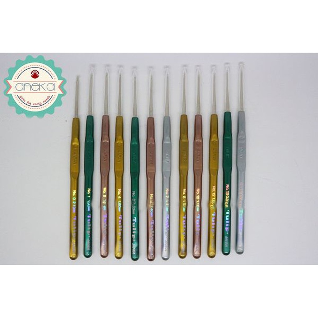 [PAKET] - Hakpen (Alat/Jarum Rajut) Tulip Lace / Steel Crochet Hooks With Plastic Handle