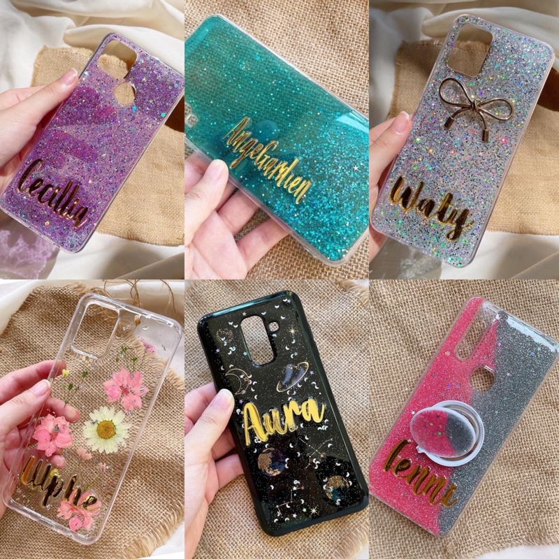 Premium Custom Name + Popsocket Oppo Vivo Xiaomi Samsung Huawei Realme 7 6 5 3 pro V15 F11 Z1 V11 F9