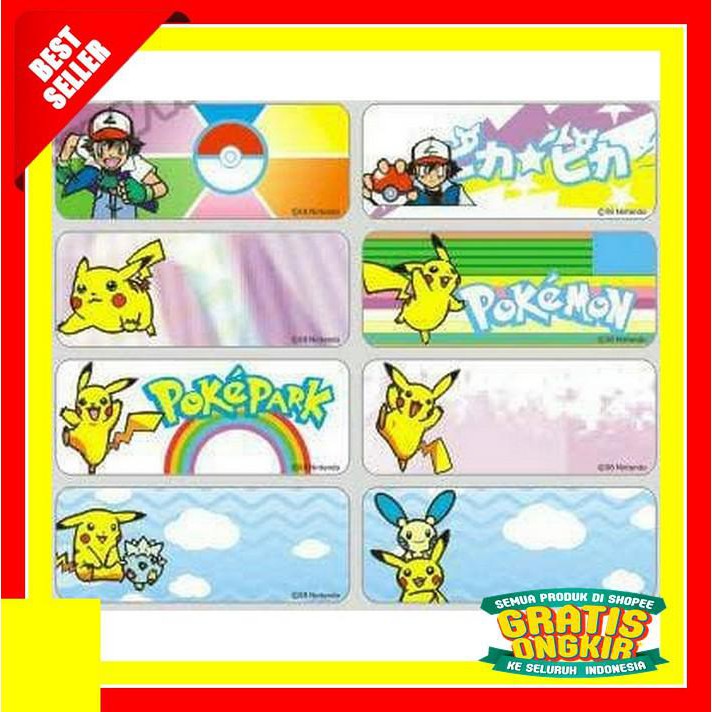 

STICKER NAMA WATERPROOF POKEMON / LABEL NAMA POKEMON EKSKLUSIF!!!