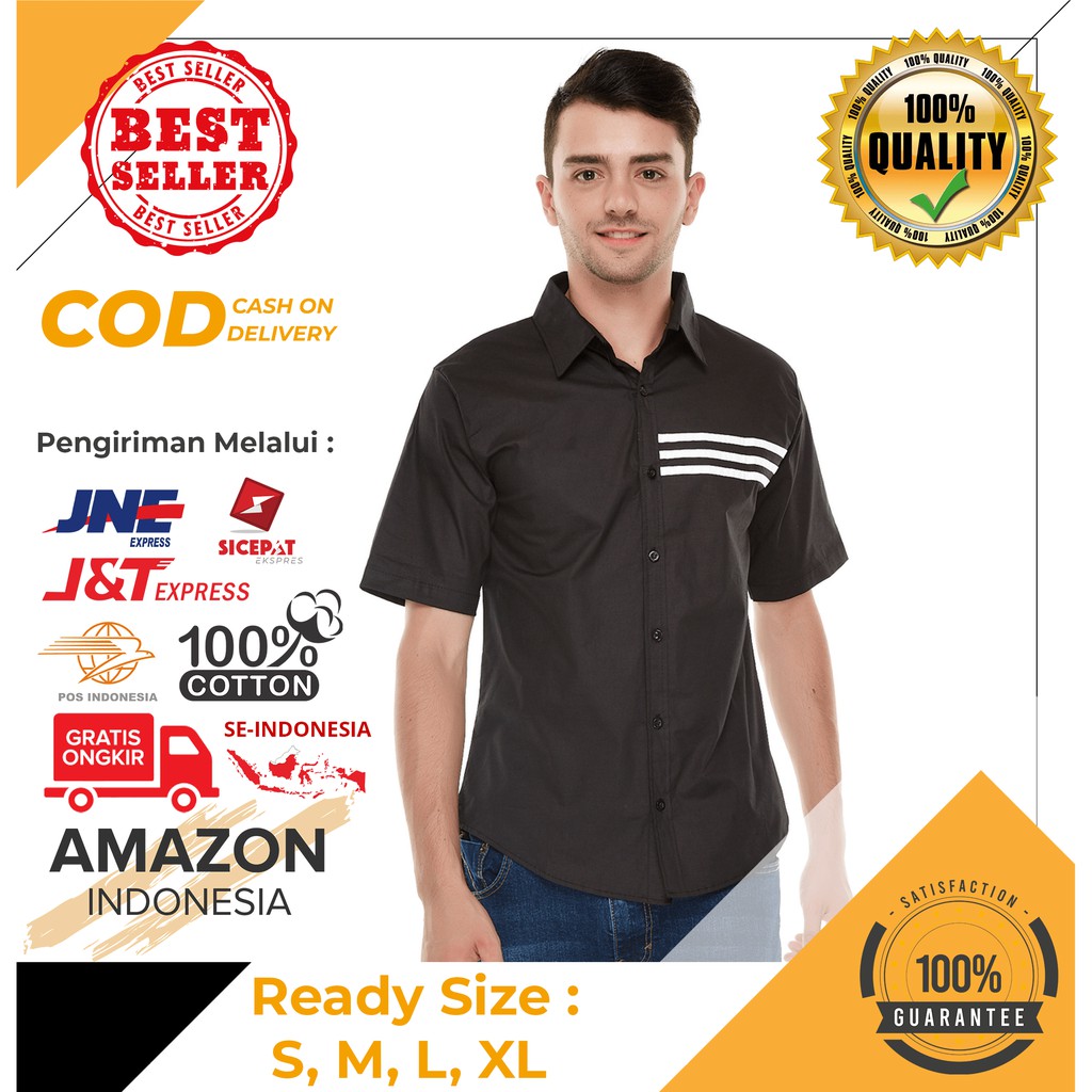 [TERLARIS] PAKAIAN HEM PRIA IMPORT JEPANG HITAM BLACK BAHAN COTTON KATUN MELAR NYAMAN TIDAK PANAS