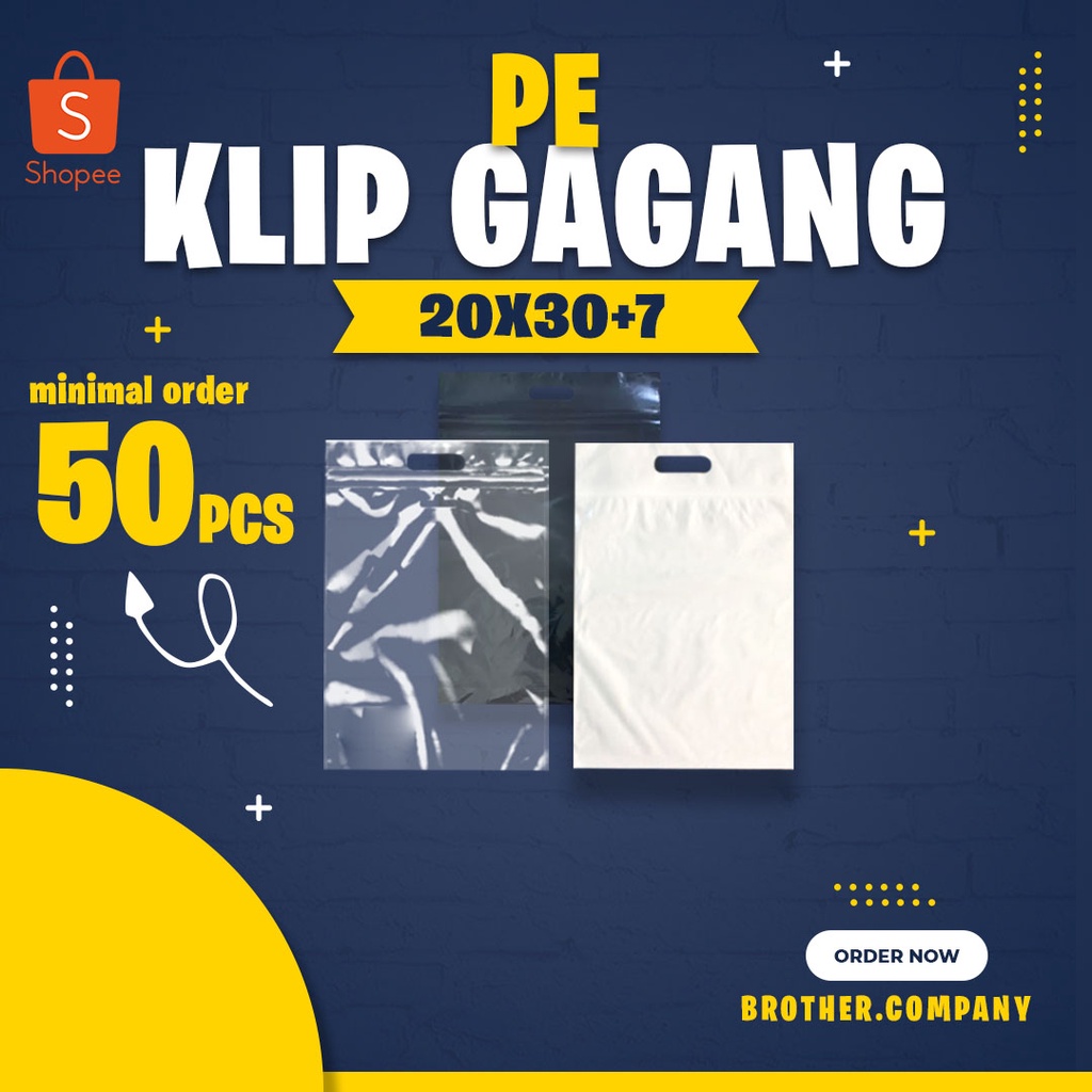 Plastik Pe Klip Gagang 20x30+6(min order 50pcs),Plastik packing,sepatu,HD Packing,Plastik olshop,pla