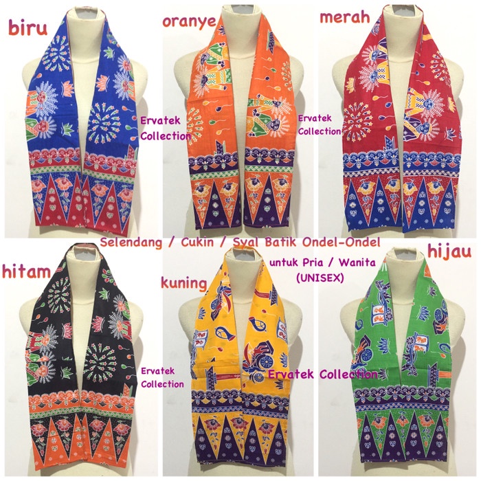 TERMUR@H Selendang Batik Ondel Ondel Betawi / Syal Batik / Cukin / Sorban Kain - Hijau