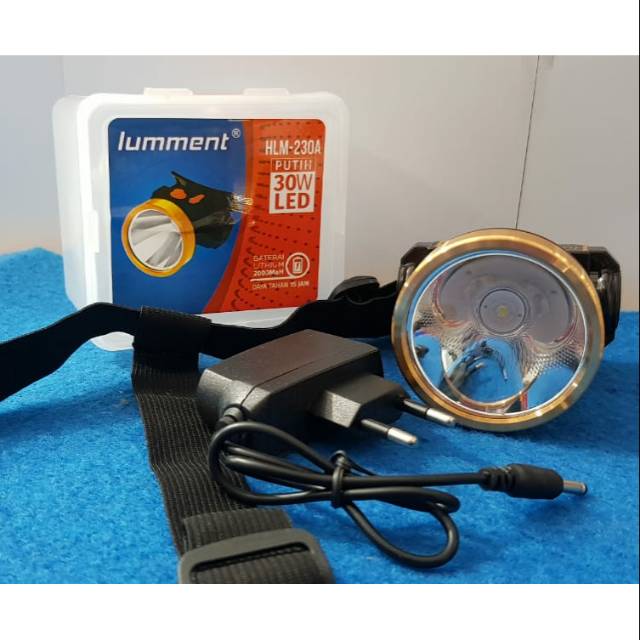 Senter Kepala 30 Watt Lumment HLM 230 / Headlamp 30 watt Cahaya Putih