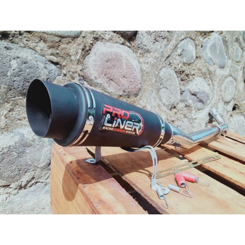 Knalpot Racing Pro Liner Black Supra/fit/X/Astrea grand/Prima