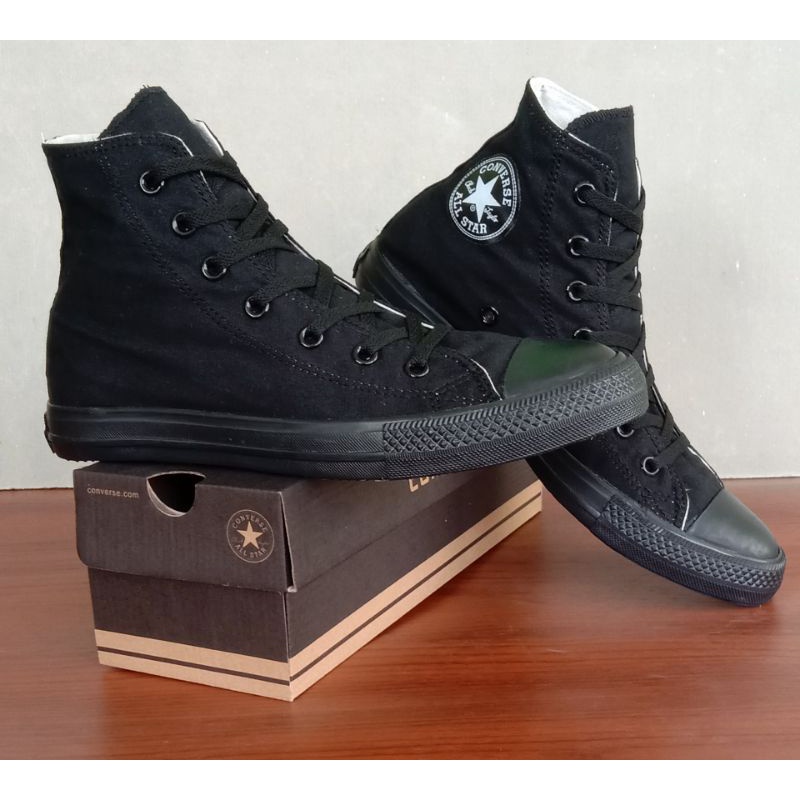 (free box converse)sepatu converse all star classic high full black all star classic tinggi hitam polos