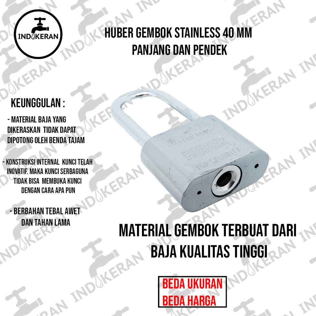 INDOKERAN - Gembok Pintu Pagar Rumah - 40 MM - High Quality