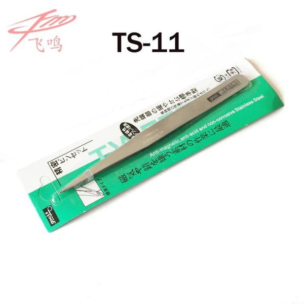 PINSET TS-11 LURUS STAINLESS STEEL GOOI TWEEZERS TS11