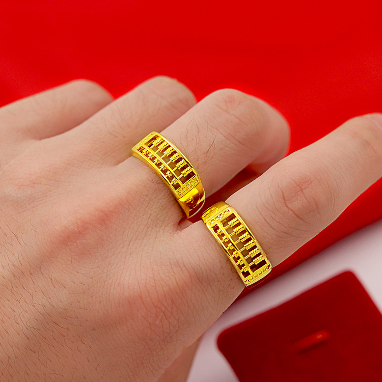 Cincin Sempoa Lapis Emas Asli Kadar 375 Model Terbuka Dapat Disesuaikan Gaya Retro Korea Untuk Wanita