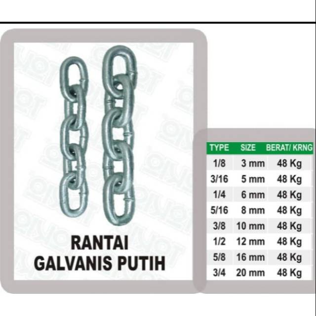 Jual Rantai Besi Galvanis 1 8 3mm 48kg Shopee Indonesia