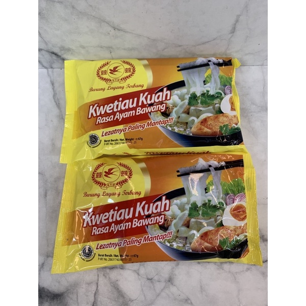 

Kwetiau Kuah Rasa Ayam Bawang Burung Layang Terbang 67g