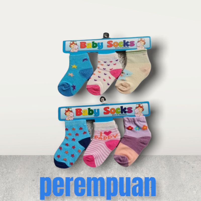 3 pis kaos kaki bayi usia 0-6 bln