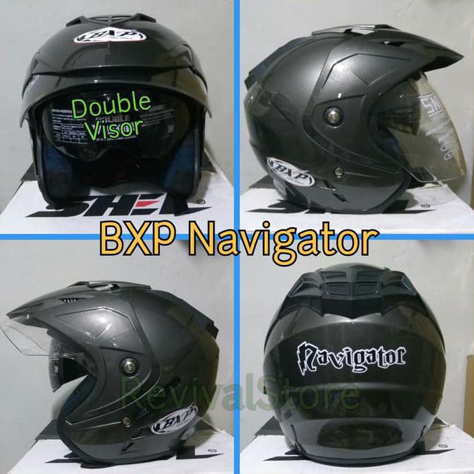 Promo Helm Bxp Navigator Double Visor Sni Half Face