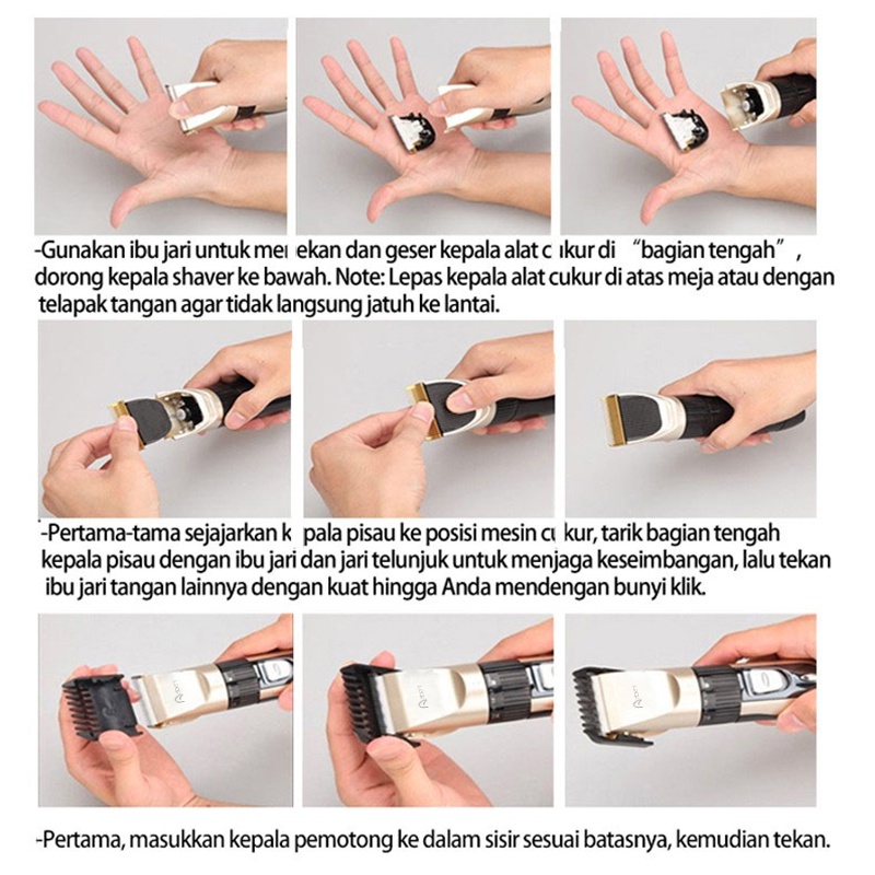 Abeni Alat Cukur Rambut Elektrik Clipper Profesional Hair Clipper Gunting