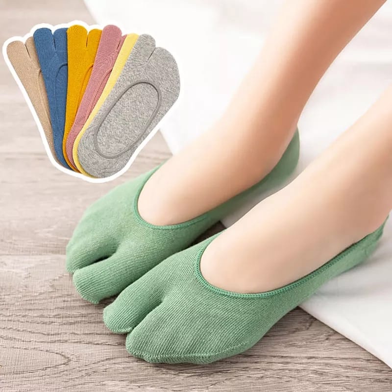 Kaos Kaki Jempol Invisible Dua Jari Gaya Jepang Unisex Import Kaus Kaki Tapak Jempol Flat Shoes Sneakers Invisible Socks