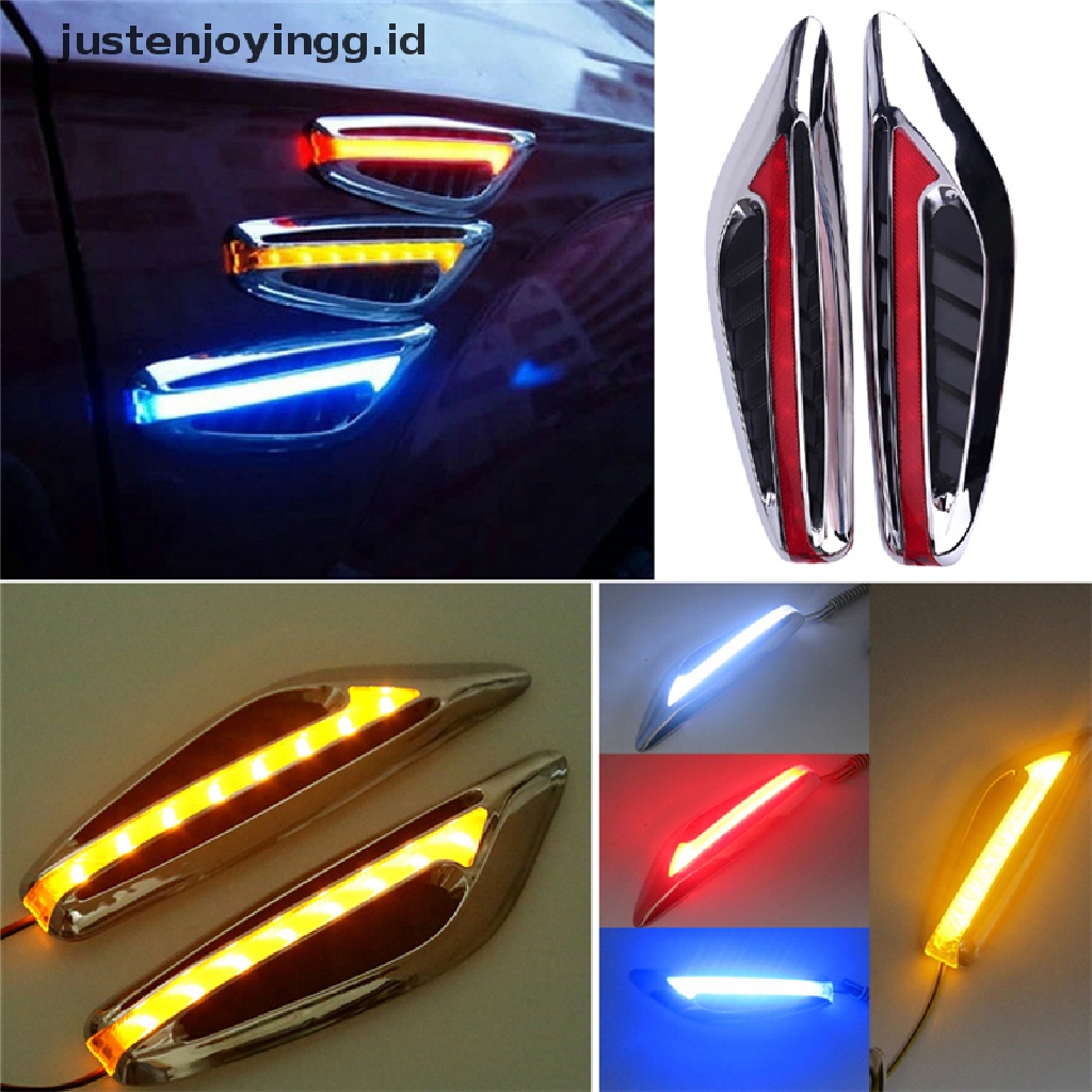 (Justenjoyingg.Id) 2pcs Lampu Sein Samping Fender Mobil Led Universal Warna Kuning / Merah / Biru / Putih