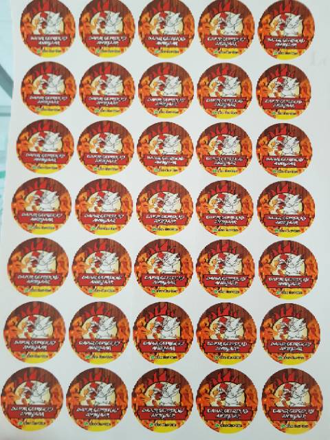 CETAK STIKER GLOSY LABEL MAKANAN