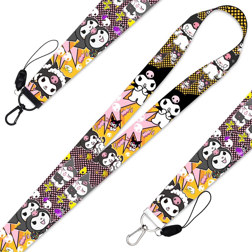 Kuromi kuromi Tali lanyard Panjang Motif Kartun Untuk Gantungan Kunci / Handphone