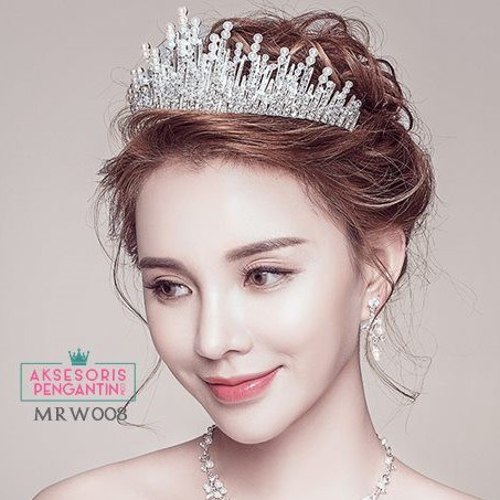 [PRODUK FAVORIT] AKSESORIS MAHKOTA CROWN WEDDING HEADPIECE PENGANTIN MRW008